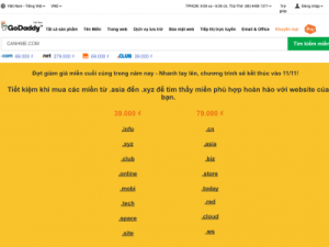 GoDaddy giảm giá mạnh tên miền, chỉ từ 39.000₫