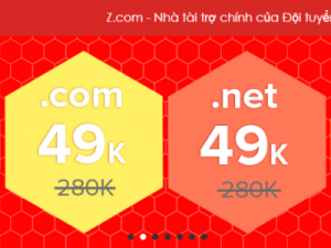 Z.com giảm giá tên miền .COM và .NET còn 49k, transfer chỉ 140k